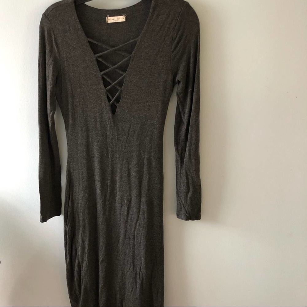 Wasabi + Mint Long Sleeve Crisscross V-neck Dress